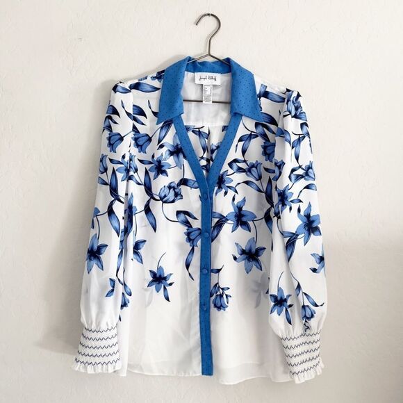NEW Joseph Ribkoff Floral & Dot Blouse Style 222209 Size 12 - Picture 2 of 14